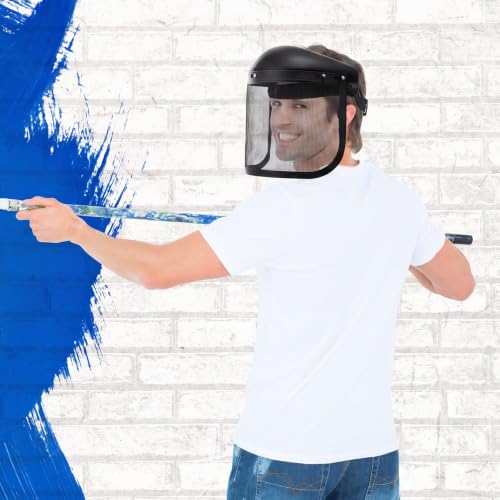 Sabary Safety Face Shield with Mesh Visor for Men, Black,White - color: Black,white