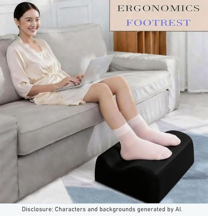 Work Foot Rest Under Desk,Comfort Foot Rest for Couch - color: Black
