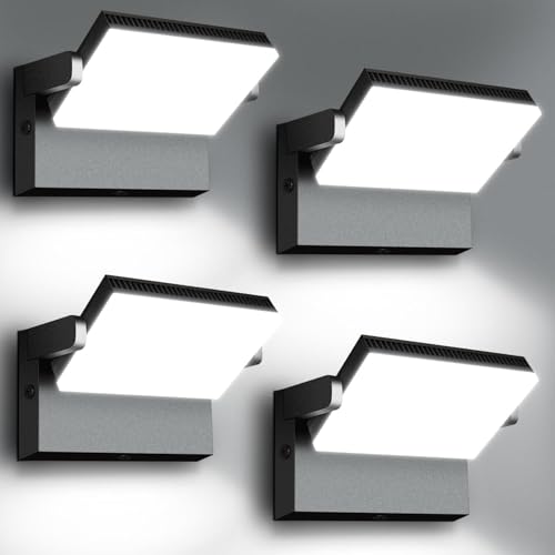 ledmo 150W LED 360° Rotatable Flood Lights, Outdoor Adjustable Head Exterior Lighting Fixture, 5000K Waterporof Commercial Security Wall Pack for Yard, Garage, Barn, House, 4 Pack - size: Large/150-4