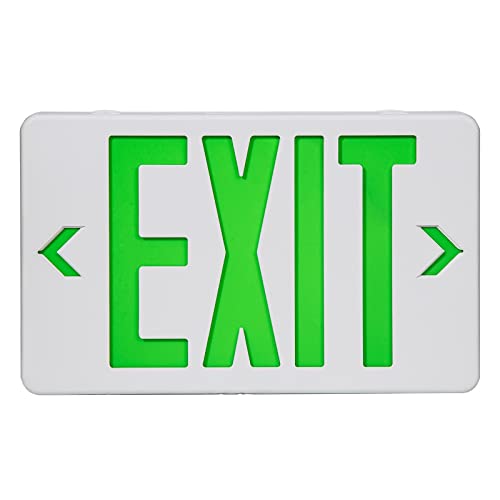 TANLUX Green Exit Sign, LED Emergency Exit Light with Battery Backup, UL Listed, AC 120/277V, Hardwired Exit Signs with Emergency Lights, Commercial Emergency Lights for Business - 1 Pack - color: Green, size: 1 Pack