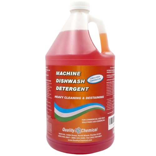 Quality Chemical Machine Dishwash Detergent – Low or High Temp Commercial Dishwasher Detergent, Heavy Cleaning and Destaining – 128 oz (Pack of 1) - size: 128 Fl Oz (Pack of 1)