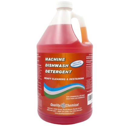 Quality Chemical Machine Dishwash Detergent – Low or High Temp Commercial Dishwasher Detergent, Heavy Cleaning and Destaining – 128 oz (Pack of 1) - size: 128 Fl Oz (Pack of 1)