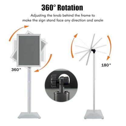Sign Stand for Display, Ultra Stable Heavy Duty Pedestal Signage Holder - size: 8.5x11, style: Silver