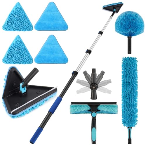 30ft Painted Wall Mop, 24ft Extension Pole, 3-in-1 Cleaning Kit - size: 24ft