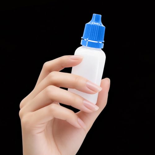 10Pcs 15ml Plastic Dropper Bottles, 0.5oz Small Squeeze Leakproof Dropper Bottle with Childproof Cap and Plug, Reusable Portable Eye Liquid Container for Travel Blue - color: Blue Cap