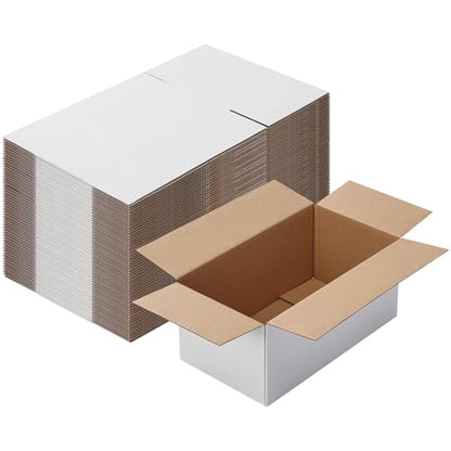 Calenzana 9x5x4 Shipping Boxes Set of 40, White Corrugated Cardboard Box for Mailing Packing Gifts Small Business - size: 9x5x4, style: 40 Pack