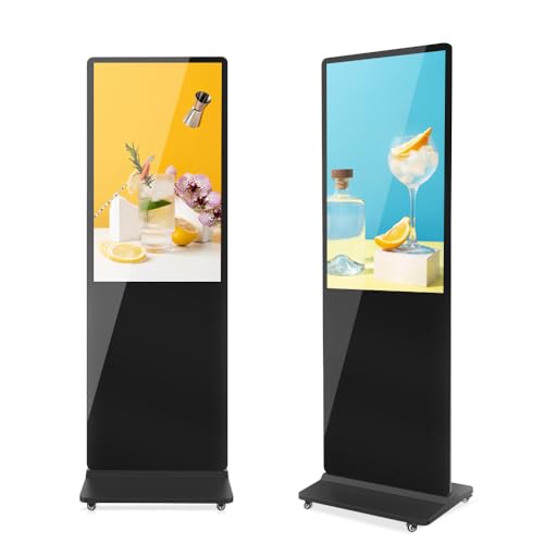 MWE 43 Inch Indoor Floor Standing Digital Signage Advertising Display Kiosk LCD Screen Commercial Totem Android System Vertical Poster with Auto Media Player - color: Black, size: 43 inch, style: NonTouch-Screen