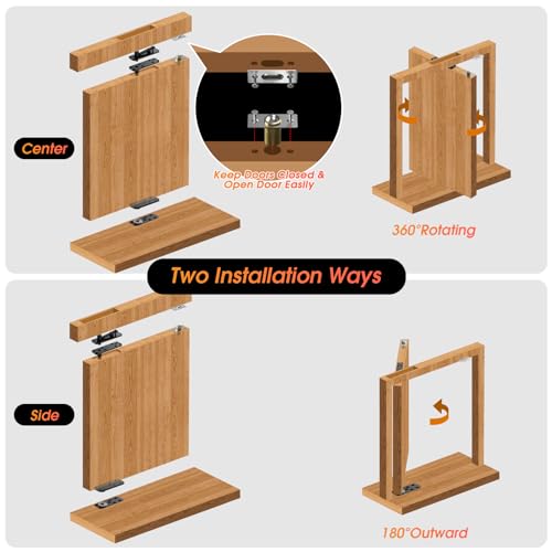 Pivot Hinge, Heavy Duty Hidden Door Hinge for Wood Secret Door - color: Large