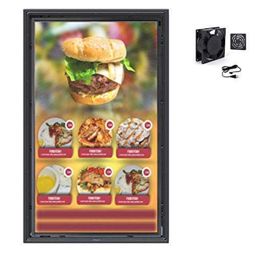 The Display Shield 19-32" Vertical Outdoor Display Cover Anti-Glare & Fan - color: Anti-Glare + Cooling Fan, size: 19-32"