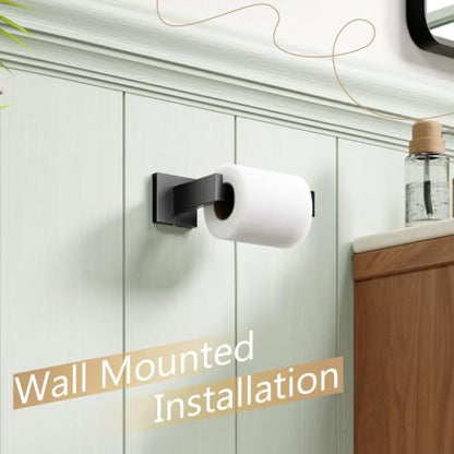 KOKOSIRI Black Toilet Paper Holders Bathroom Toilet Paper Roll Holder SUS304 Stainless Steel Contemporary Wall Mounted, 2 Pack, B2003BK-P2 - color: Matte Black, size: Without Shelf(2 Pack)