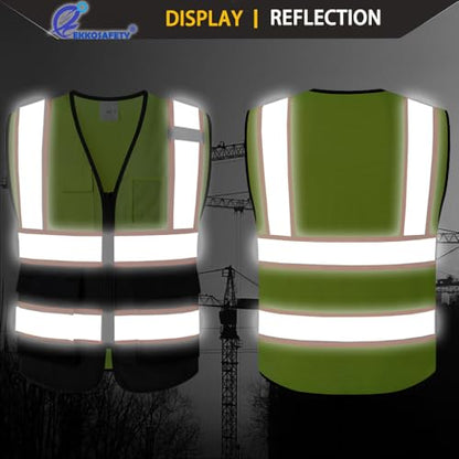 Hi Vis Reflective Safety Vest for Men Women,EK175,Yellowblack,M - color: Yellowblack, size: Medium