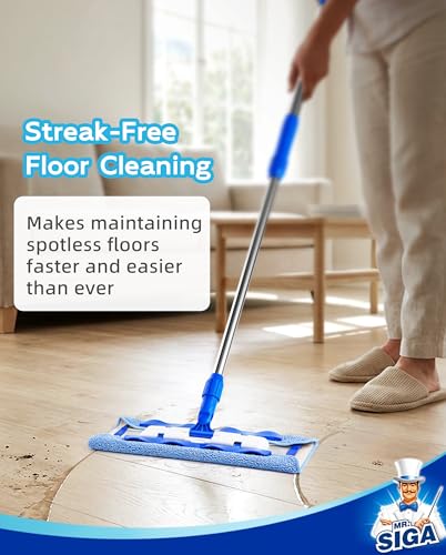 MR.SIGA Professional Microfiber Mop for Hardwood, Laminate Floor Cleaning - color: Blue