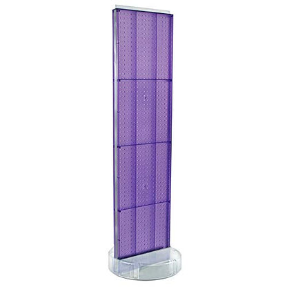 Azar Displays 700780 TWO-SIDED PEGBOARD FLOOR DISPLAY W/C-CHANNEL SIDES ON REVOLVING ROUND STUDIO BASE. PANEL SIZE: 16"W X 60"H, (Purple Fusion) - color: Purple