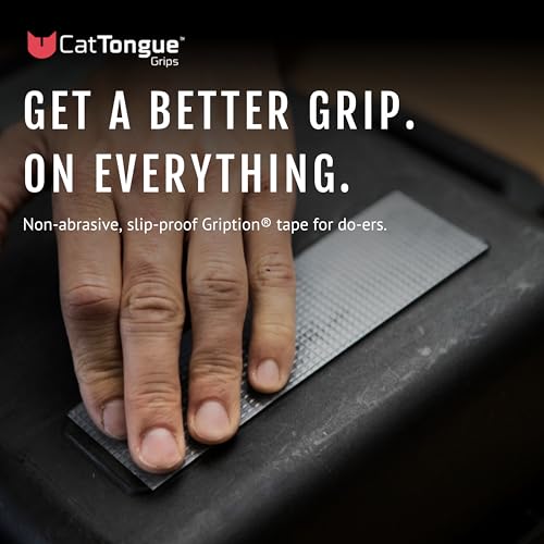 CATTONGUE GRIPS 2" x10' Grip Tape Roll, Non-Abrasive, Waterproof, Black - color: Black, size: 2" x 10'