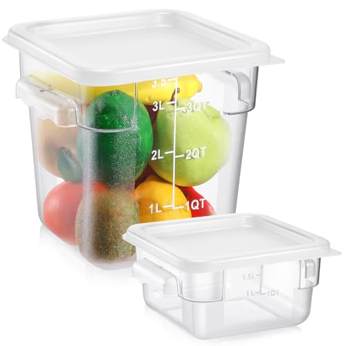 FoldTier 2 Pcs Square Food Storage Containers, White, 2 Qt,4 Qt - color: White, size: 2 Qt,4 Qt