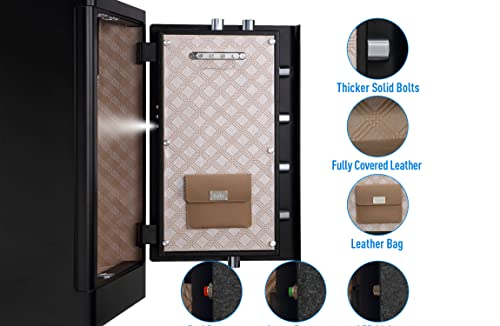Tenamic Deluxe Biometric Fingerprint Safe Box Smart Touch Screen Fireproof Safe for Home Office Hotel 5.1 Cubic Feet - size: 5.1 cuft Deluxe Biometric