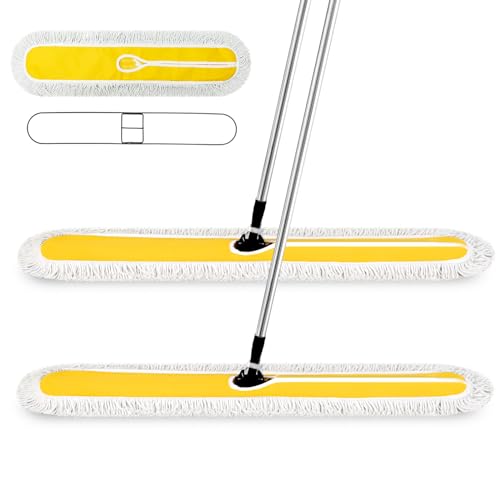 Suclain 2 Pack Dust Mop with Adjustable Handle, Floor Sweeper, 43 Inch