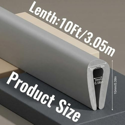 Tondiamo Rubber U Channel Edge Trim, Door Seal Strip - color: Gray, size: 10 Feet,1/16 Inch