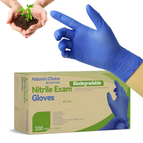 Jointown Biodegradable Nitrile Exam Gloves, Disposable Medical Surgical Gloves, Violet Blue, Latex Free, Food Safe - size: X-Small