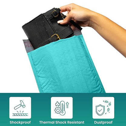 Levex - #000 4" x 8" [150 Pack] Teal Poly Bubble Mailers, Padded Envelope Mailers, Packing Envelope & Mailing Bags for Shipping - color: Teal, size: #000 - (4" x 8")