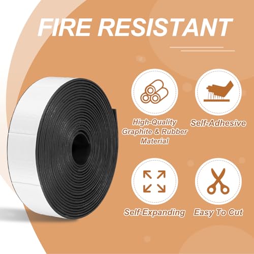 Smoke Fire Seal Strip 16.4Ft 30mm / 1.18" W x 2mm/0.08" T Black - color: Black, size: 16.4FT x 30mm / 1.18" W x 2mm/0.08" T