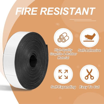 Smoke Fire Seal Strip 16.4Ft 30mm / 1.18" W x 2mm/0.08" T Black - color: Black, size: 16.4FT x 30mm / 1.18" W x 2mm/0.08" T