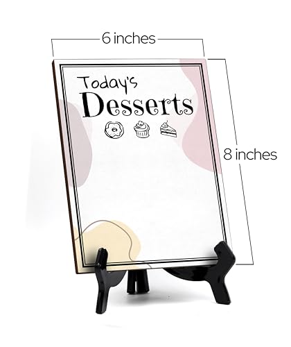 Today's Desserts 6x8 Dry Wipe Table Sign Easy Installation | Restaurant & Bar | Perfect To Clearly Direct Customers & Advertise Specials | No Pen Included - style: Today's Desserts