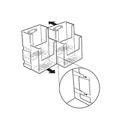 Azar Displays 252812 8.5" W x 3.75" D x 7" H 4-Pocket Tri-Fold Brochure Counter Display (2 Pack) - size: 2 Tier 4 Pocket