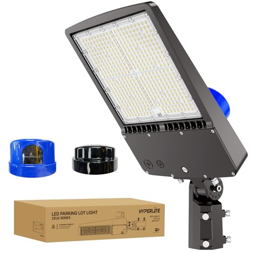 HYPERLITE LED Parking Lot Light - 300W 45,000lm UL Listed Led Parking Lot Lights Outdoor with Photocell - 5000K Slip Fitter Mount LED Pole Light for Street Barn Yard Driveway Stadium Roadway, 100-277V