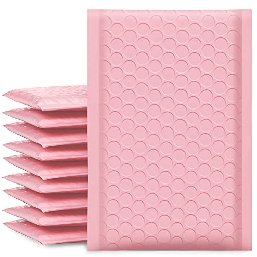 UCGOU Bubble Mailers 4x8" Light Pink 100 Pack Usable Size 4x7" Shipping Bag - color: Light Pink, size: 4x8" 100PC