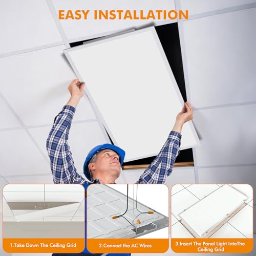 2x4 LED Flat Panel Light 6 Pack, 70W 9310LM, 2.4G Wireless Switch & App