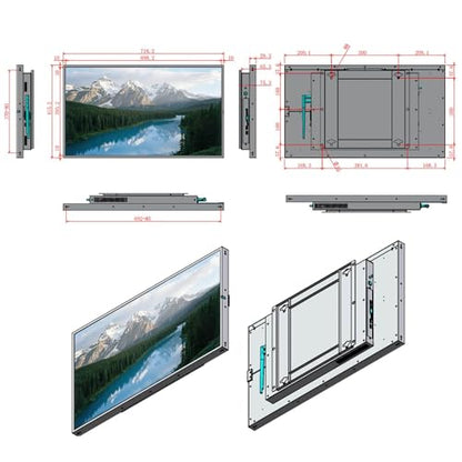 32inch Digital Signage, 1000nits High Brightness Advertising Display, Slim Fit Frameless LCD Monitor, CMS Remote Publishing, 24/7 Operation, Smart Split Screen Play, HDMI/USB/WiFi/Android System - size: 32"+1000nits