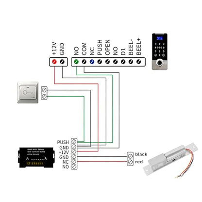 12V DC Electric Drop Bolt Lock, Fail-Safe with Adjustable 0/3/6/9s Delay, with Door Status Sensor & LED Indicator for Access Control System, Security Door & Gate