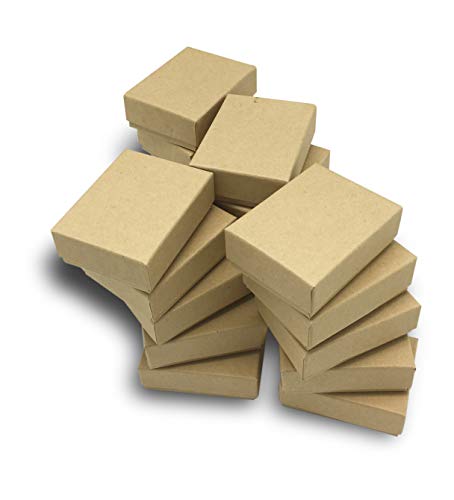 TheDisplayGuys 25 Cardboard Jewelry Gift Boxes with Inserts - Kraft Brown - size: 25 Pack
