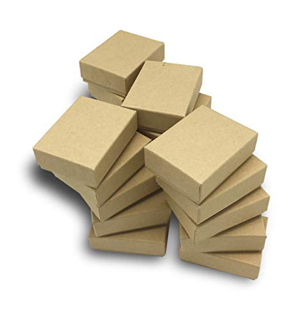 TheDisplayGuys 25 Cardboard Jewelry Gift Boxes with Inserts - Kraft Brown - size: 25 Pack