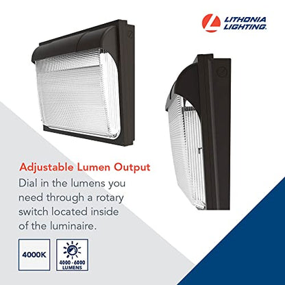 Lithonia Lighting 18" LED Wall Pack Outdoor Light, Adjustable Lumens - color: Adjustable Lumens | 4000K Cool White, size: 14" H x 18" W x 5" D