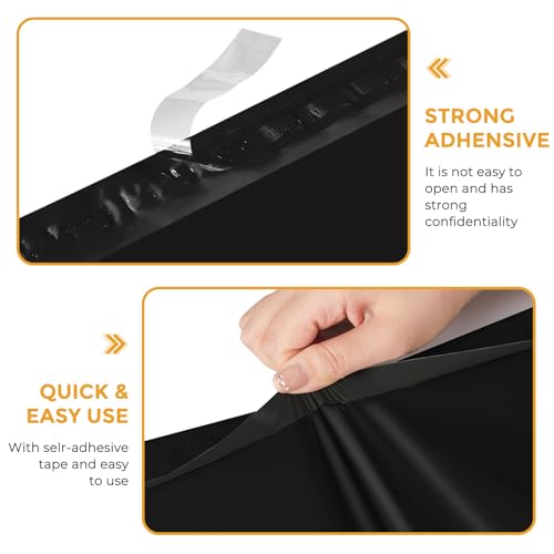 Metronic Poly Mailers 10x13 1000 Pack, Self-Seal Shipping Bags for Clothing - color: Black, size: 10x13 1000PC