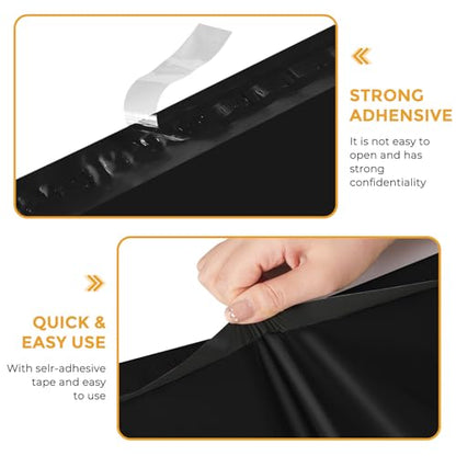 Metronic Poly Mailers 10x13 1000 Pack, Self-Seal Shipping Bags for Clothing - color: Black, size: 10x13 1000PC