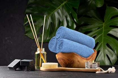 Salon Towels – Pack of 24 (16"x27") 100% Cotton Ring Spun (Not Bleach Proof) Ultra Soft, Highly Absorbent Hand Towels – Bulk for Spa, Gym & Salon (Electric Blue) - color: Electric Blue