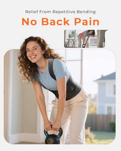 Ultra Breathable Work Back Brace for Men, Upgraded Medical-Grade Support - style: Black-Medium