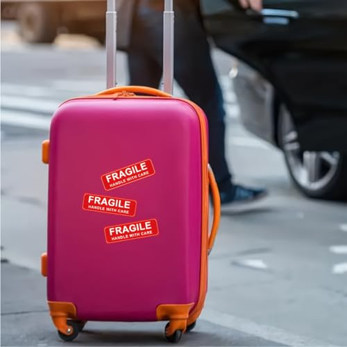 120/300 PCS Fragile Warning Labels Roll - Waterproof Self-Adhesive Handle with Care Stickers for Shipping, Moving & Packaging (120PCS) - size: 120PCS