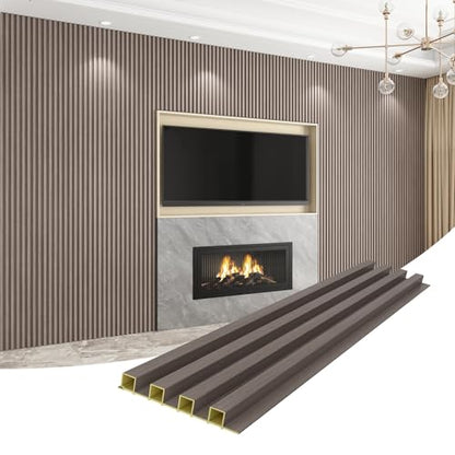 Slat Wall Panel 8-Pack, 108’’x6.1’’, Smoky Oak - size: 108’’x6.1’’-Smoky Oak