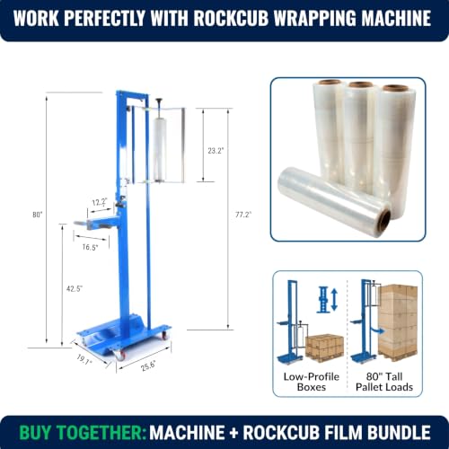 4 Pack of 20" x 3,000 ft Industrial Stretch Film, 80 Gauge - size: 4 x 3,000 ft
