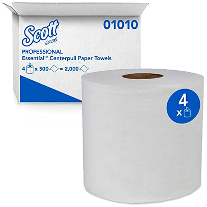 Scott Professional Center-Pull Roll Towels, Bulk, 4 x 500 Sheets (01010) - size: 4 rolls (Pack of 1)