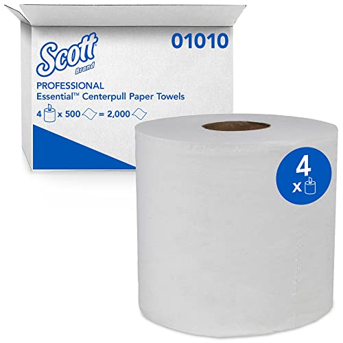 Scott Professional Center-Pull Roll Towels, Bulk, 4 x 500 Sheets (01010) - size: 4 rolls (Pack of 1)