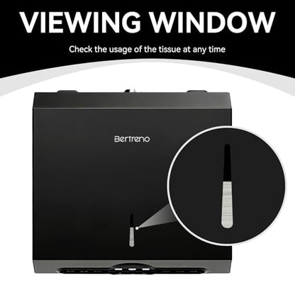 Commercial Paper Towel Dispenser Wall Mount Stainless Steel Hand Towel Dispenser Multifold C fold Hand Towel Dispenser Bathroom Tissue Dispenser Black - color: Black