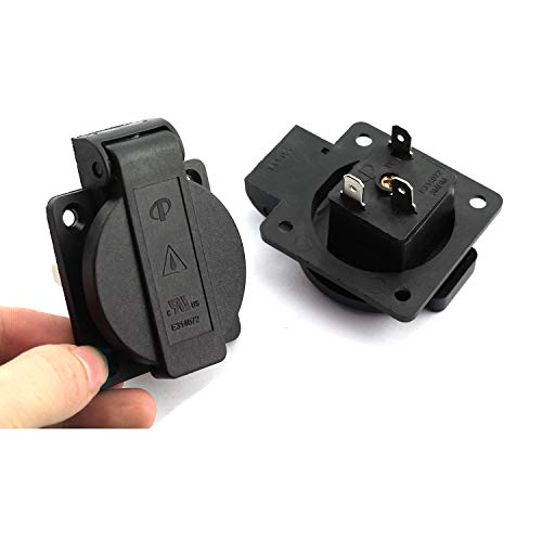 2-Pack US Standard Water-Proof Power Outlet 3-Hole Socket AC 15A 125V Panel Mount Dust-Proof Industrial Electrical Female Plug Power Connector