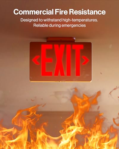 Sunco 2 Pack Red LED Exit Signs, Doublesided, 90 Minute Backup Battery