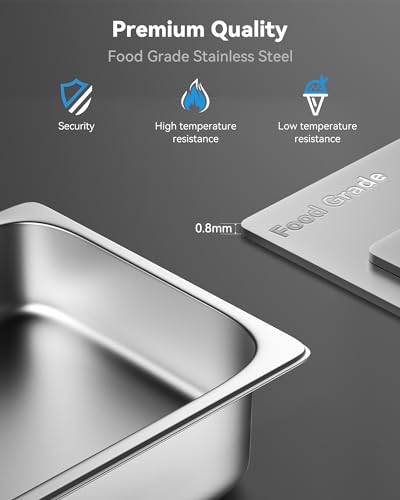 ZeroPone 6 Pack Hotel Pans 1/3 Size 6" Deep Stainless Steel Steam Table Pan - color: 6 INCH, size: 1/3 SIZE