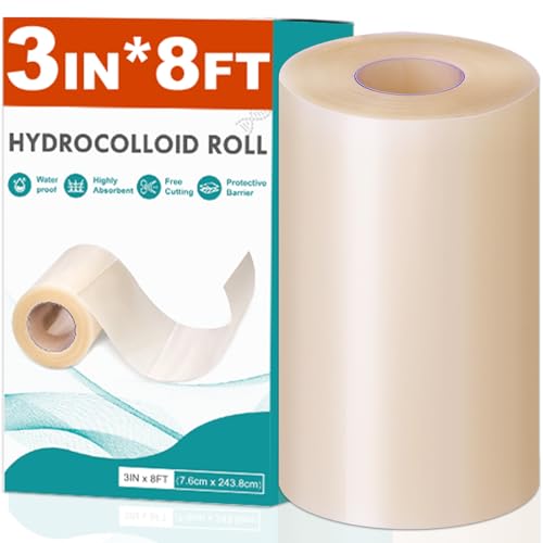 Hydrocolloid Roll for Wound Care, Hydrocolloid Patch Bandages (3in x 8ft) - size: 3in x 8ft